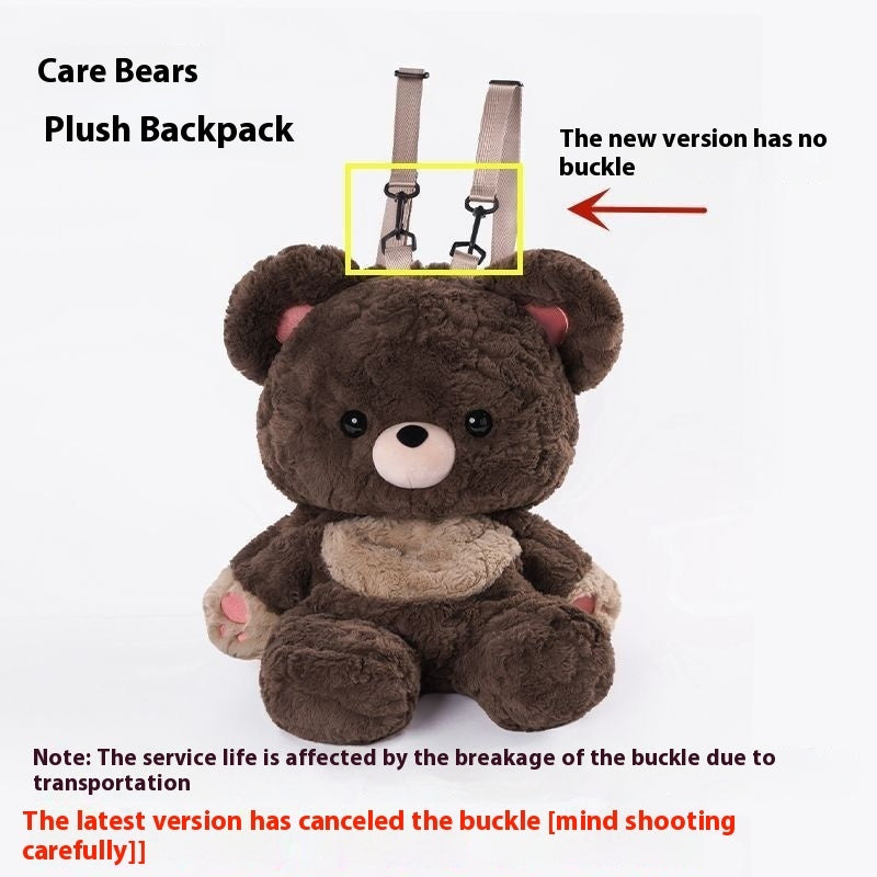 Couple's Bag Love Bear Cute Versatile Plush Bag Shoulder Backpack Doll Doll Small Schoolbag Women Men Brown Bags